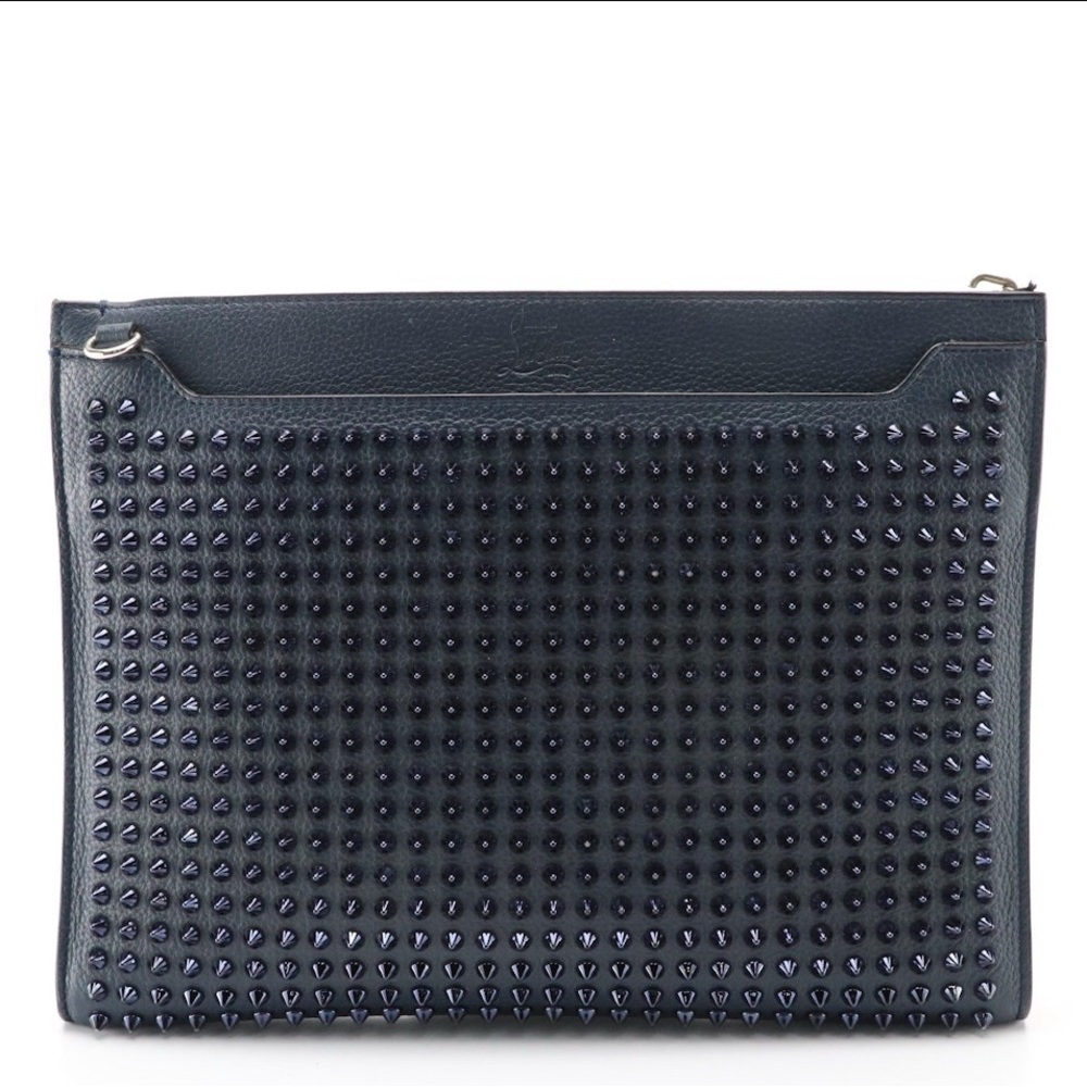 Christian Louboutin Convertible Skypouch Clutch Grained Calfskin Leather - EUC - Picture 2 of 16